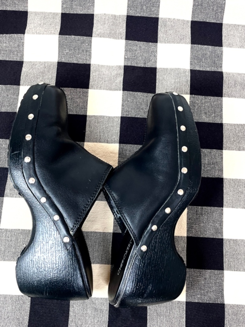 Cherokee VTG Black Leather Studded Platform Clogs, 7.5 Fair Used Condition - Picture 17 of 17